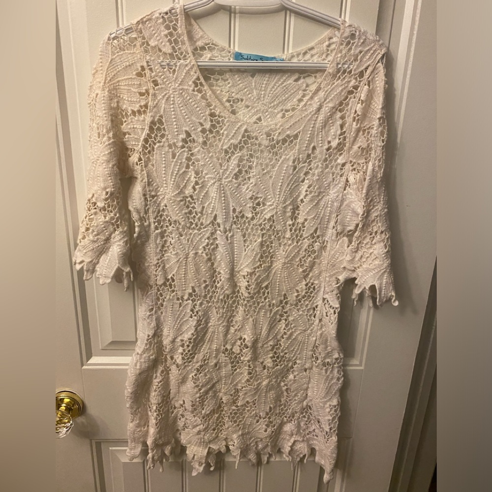 Solitaire swim ladies swim cover dress size medium cream‎ colour
